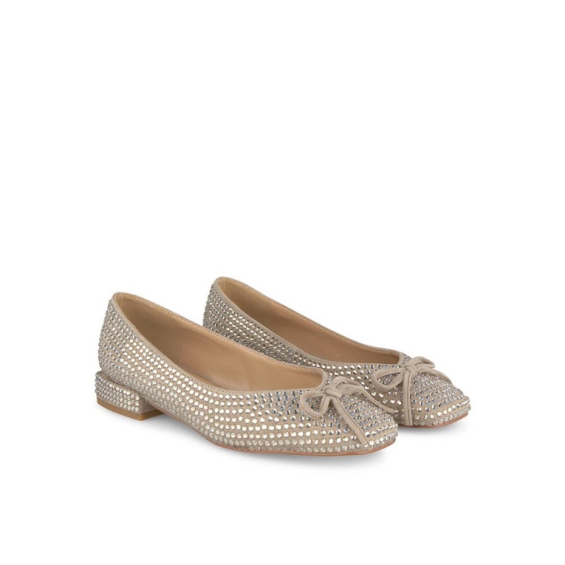 Ballerine Alma En Pena Bow With Rhinestones Kaki Femme | QTQ-91958822